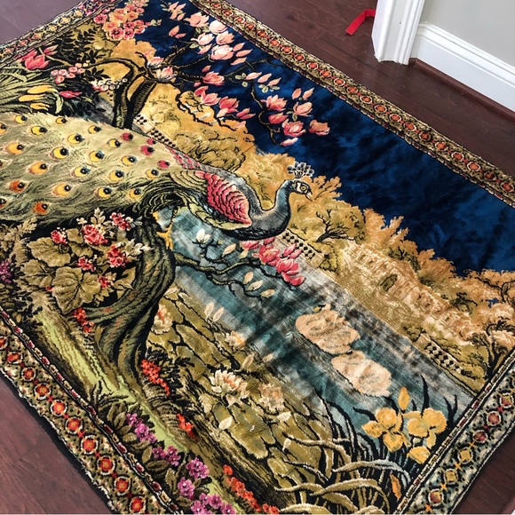 Vintage Wall Tapestry - Peacock - Picture 1 of 5
